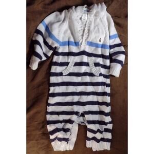 Baby Gap 6-12 Months Sweater Blue and White Hooded Jumper
